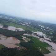 uma área atingida por água