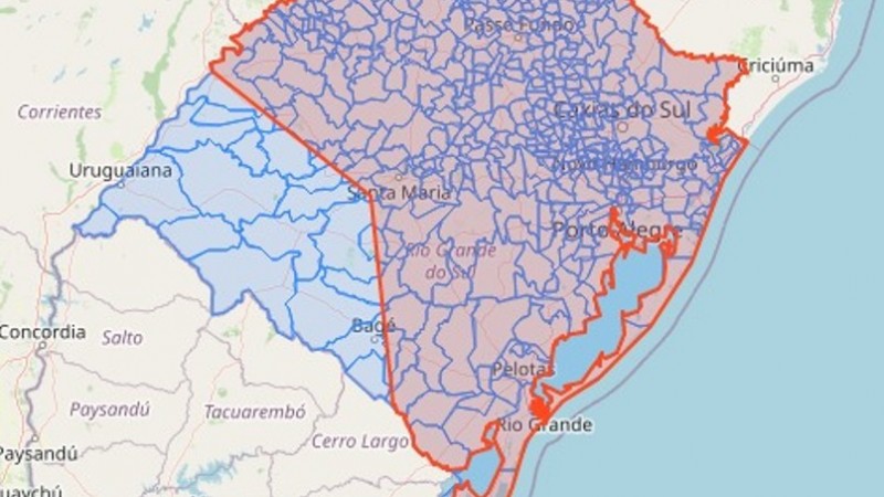 uma mapa cheio de pontos vermelhos