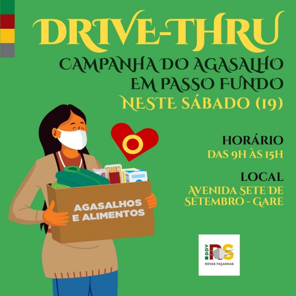 Drive-thru da Campanha do Agasalho será em Passo Fundo, neste sábado, dia 19
