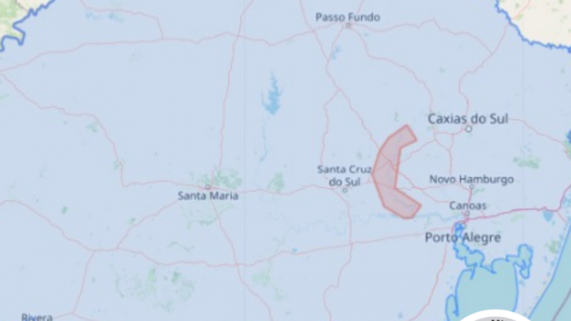 Alerta p/inundação do rio Taquari, rio em rápida elevação a partir de Santa Tereza. Válido até 13 h de terça. Em caso de emergência ligue 190/193