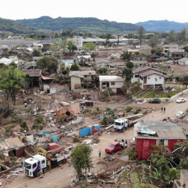 Fotografia realizada por drones do governo federal no Vale do Taquari