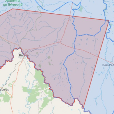 Mapa ampliado da alerta para região da campanha do RS