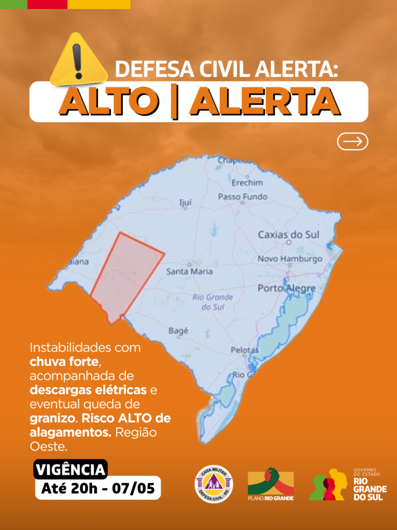 Alerta Laranja para a região Oeste