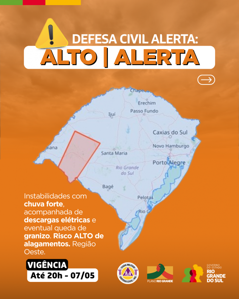 Alerta Laranja para a região Oeste