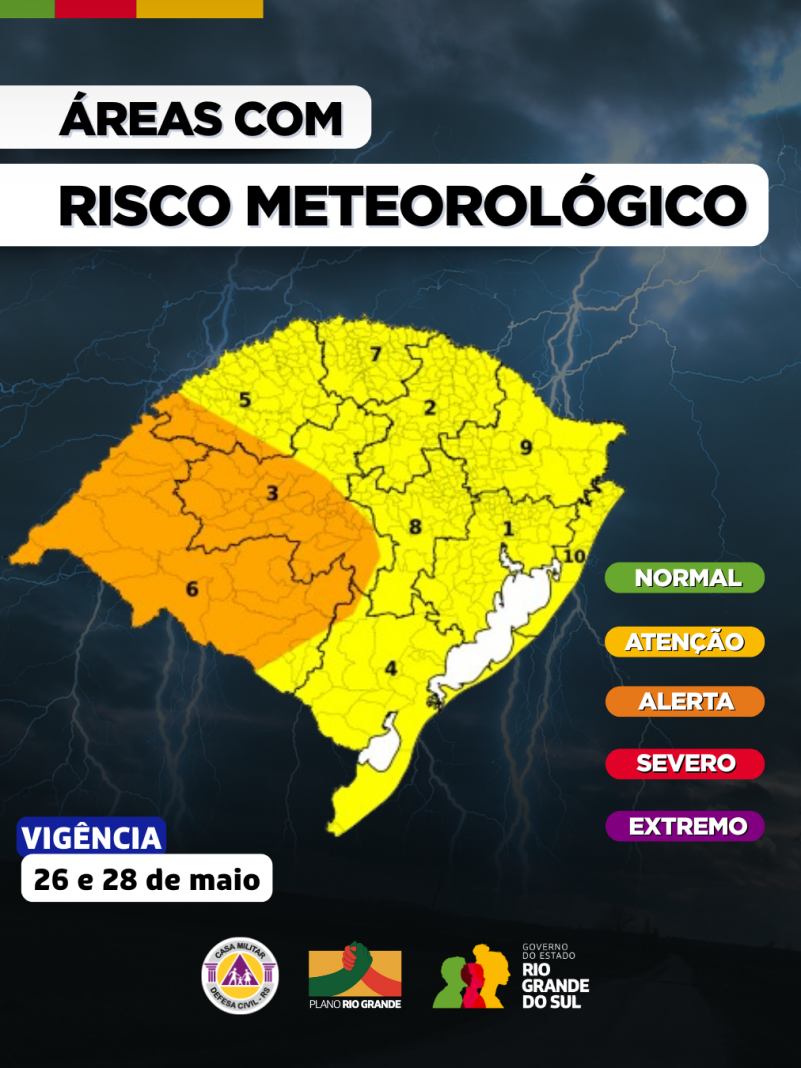 Áreas com risco meteorológico