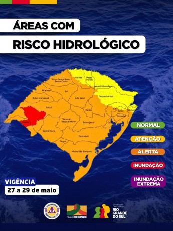 O Centro de Monitoramento da Defesa Civil Estadual atualiza o prognóstico hidrológico para os próximos dias no RS
