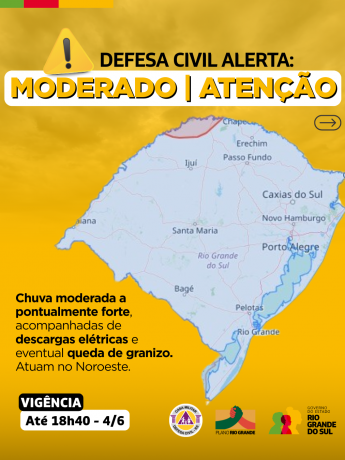 Alerta amarelo para a região Noroeste 