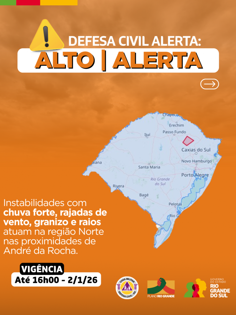 Defesa Civil alerta: Condi&ccedil;&atilde;o de ALERTA