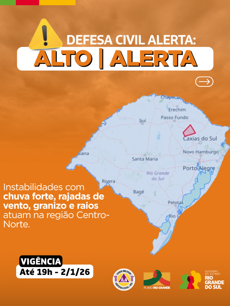 Defesa Civil alerta: Condi&ccedil;&atilde;o de ALERTA