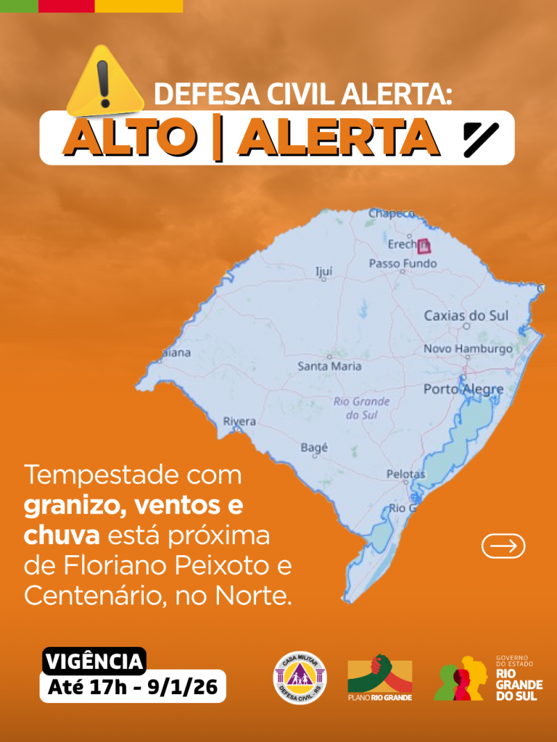 Defesa Civil alerta: Condi&ccedil;&atilde;o de ALERTA 