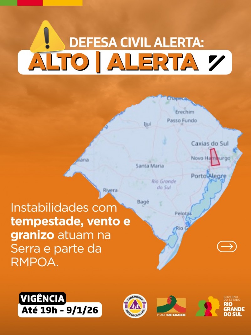 Defesa Civil alerta: condi&ccedil;&atilde;o de ALERTA