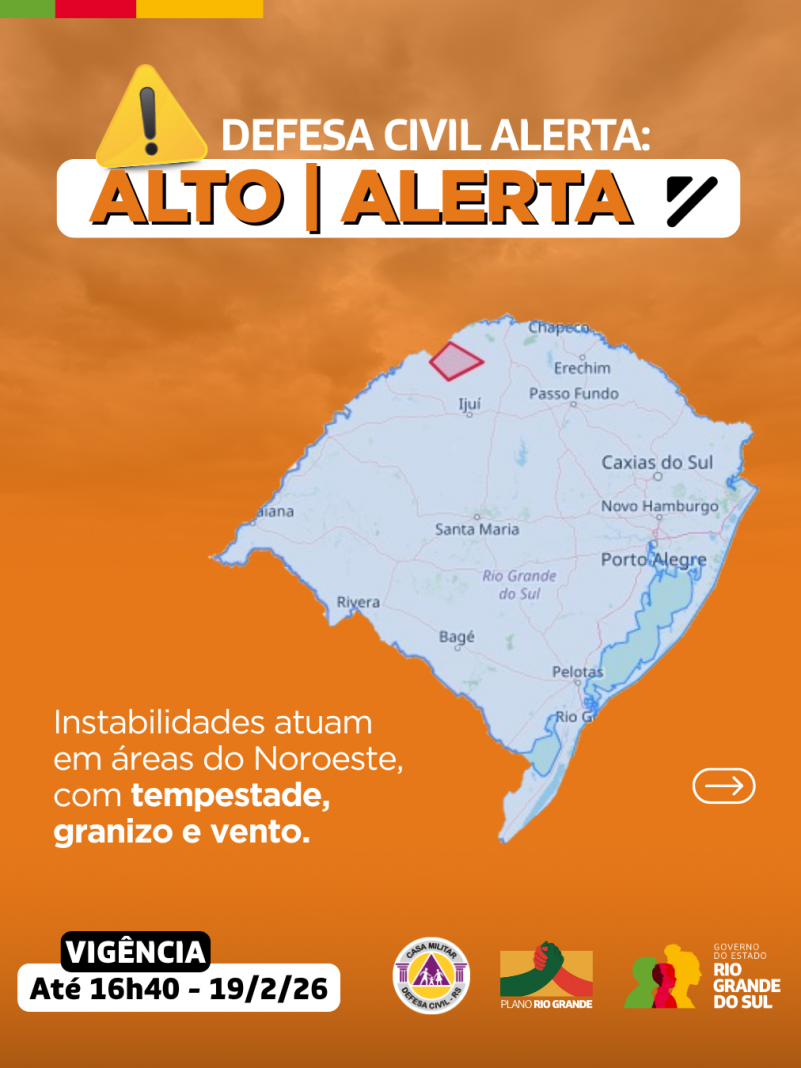 Defesa Civil alerta: Condi&ccedil;&atilde;o de ALERTA