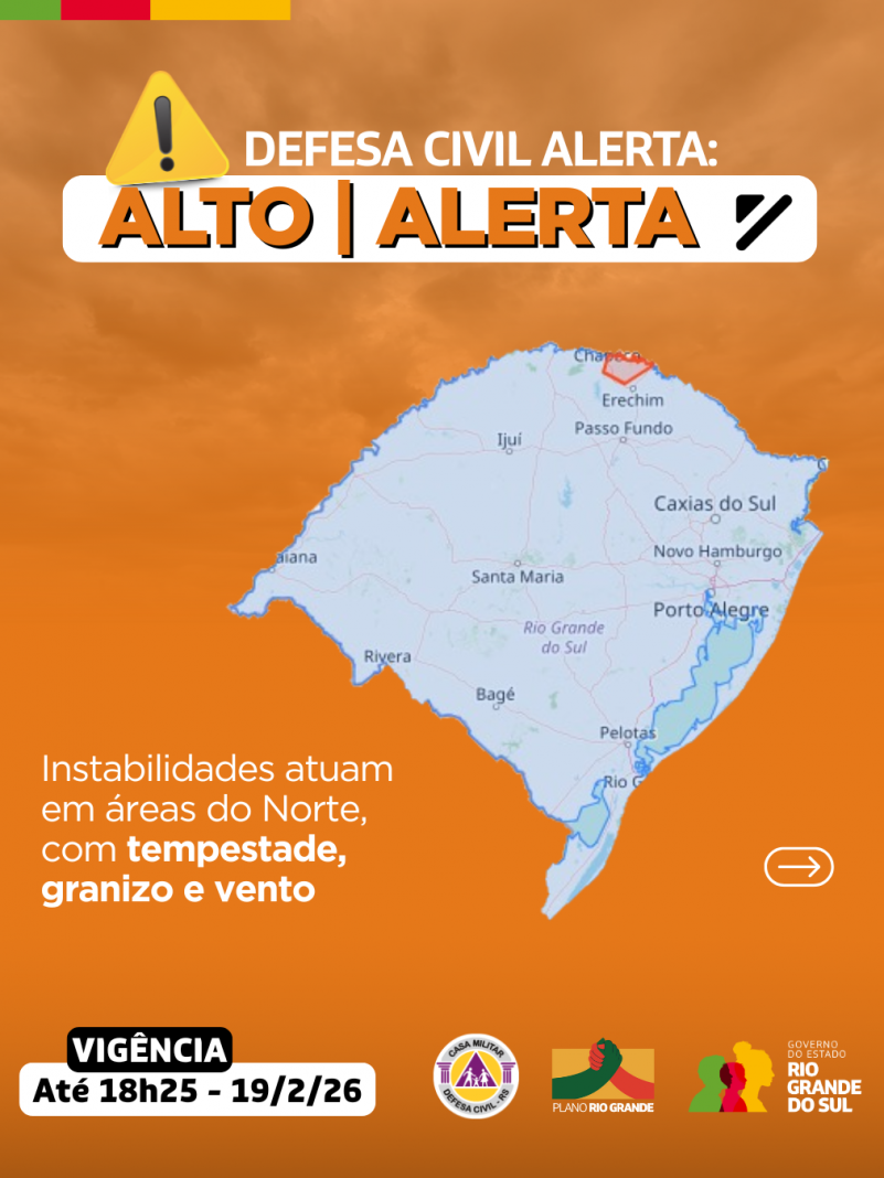 Defesa Civil alerta: Condi&ccedil;&atilde;o de ALERTA para instabilidades que atuam em &aacute;reas do Norte