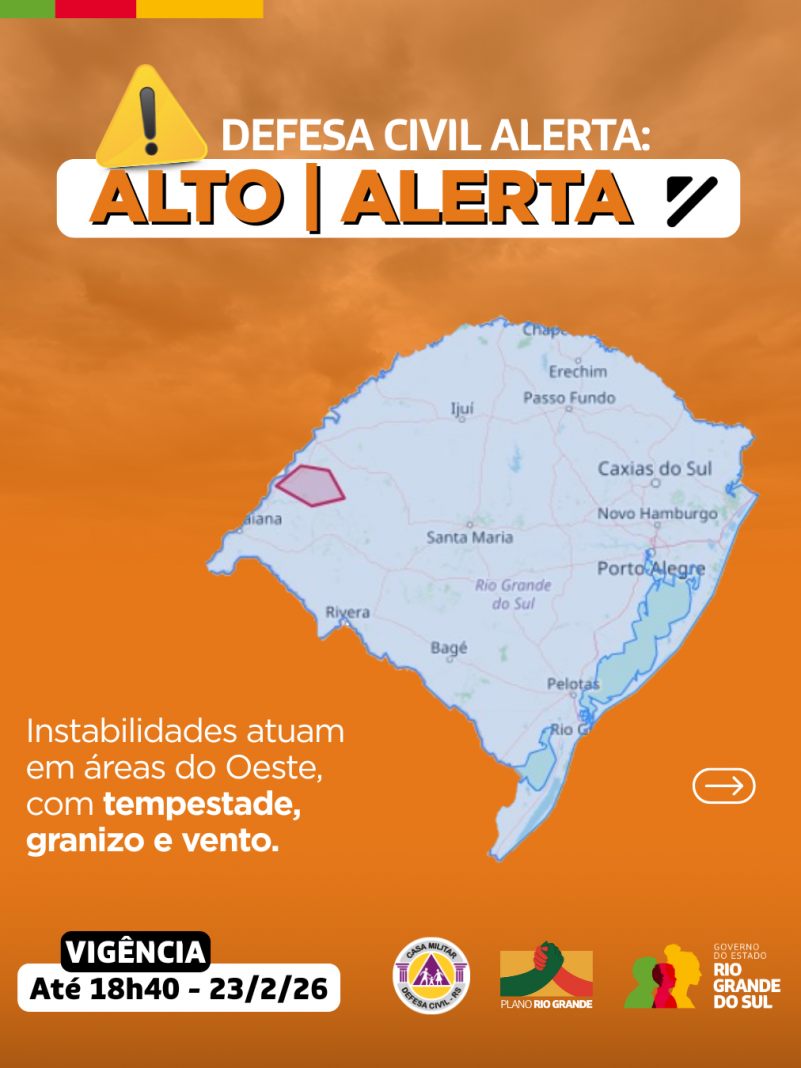 Defesa Civil alerta: Condi&ccedil;&atilde;o de ALERTA