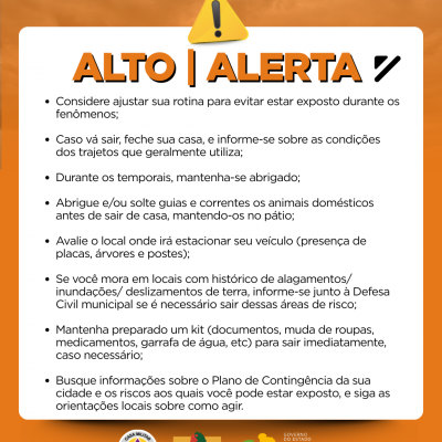 Defesa Civil alerta: Condição de ALERTA