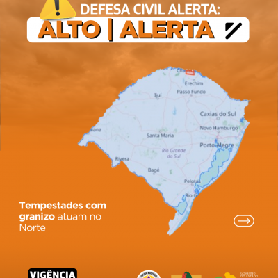 Defesa Civil alerta: Condi&ccedil;&atilde;o de ALERTA para tempestades com granizo que atuam no Norte