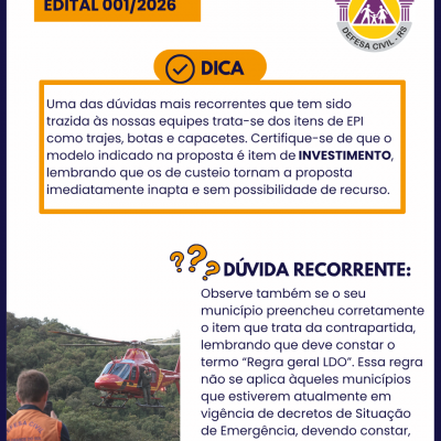 Edital nº 001/2026 - dicas