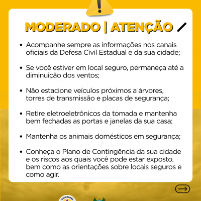 Alerta amarelo - VENTOS