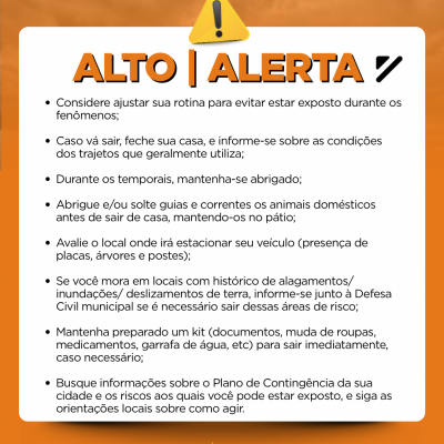 Alertas Comportamentos padrão