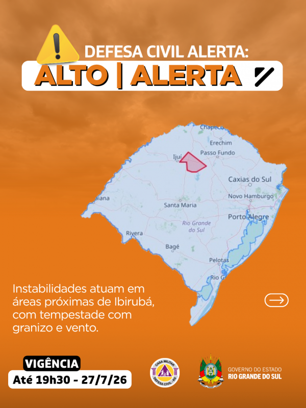 Defesa Civil alerta