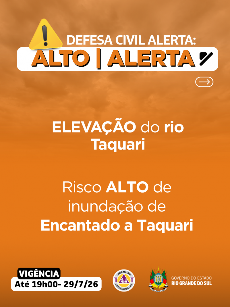 Defesa Civil alerta