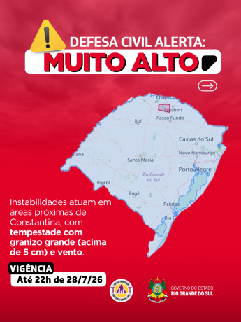 Defesa Civil alerta: condi&ccedil;&atilde;o SEVERA para instabilidades que atuam em &aacute;reas pr&oacute;ximas de Constantina