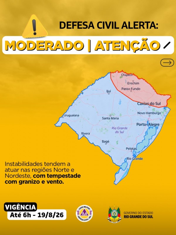 Defesa Civil alerta: condi&ccedil;&atilde;o de ATEN&Ccedil;&Atilde;O para instabilidades atuam no decorrer da madrugada nas regi&otilde;es Norte e Nordeste