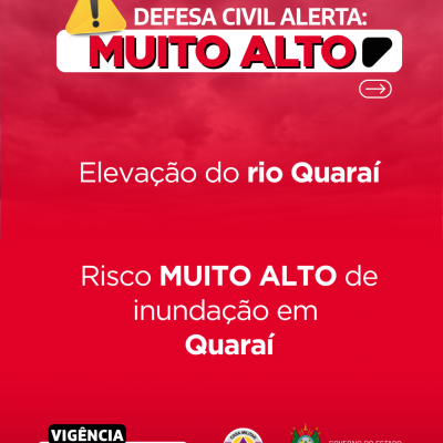 Alertas MUITO ALTO Quara&iacute;