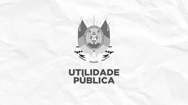 Bras&atilde;o do Rio Grande do Sul e, abaixo dele, escrito Utilidade P&uacute;blica